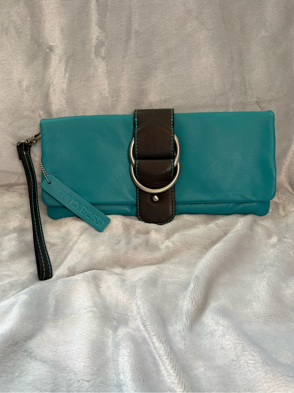 Nino Bossi "Evening Delight" Leather Fold-Over Clutch